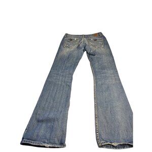 BKE Womens Emma Bootcut Jeans Medium Wash Distressed Size 29x31.5 Cotton Blend